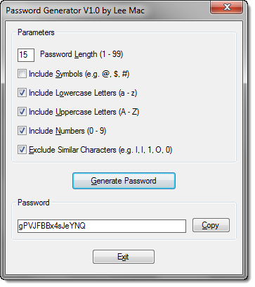 Password Generator Dialog